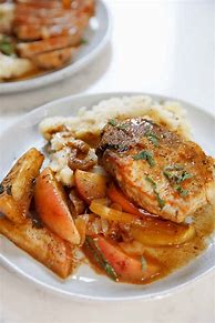 Image result for Pork Chops with Apples and Onions