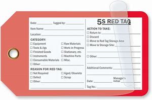 Image result for 5S Red Tag System Template