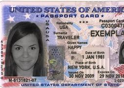 Image result for Back of Passport Card
