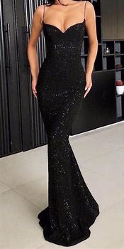 Image result for Black Sparkly Prom Dress