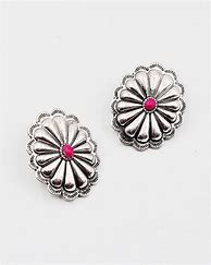 Image result for Silver Button Earrings