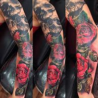 Image result for Gothic Skull and Rose Tattoos