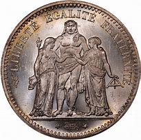 Image result for 1849 5 Franc Coin