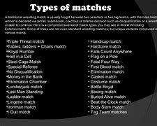 Image result for List of Wrestling Match Types