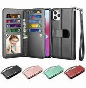 Image result for Leather Black iPhone Case Flip Cover