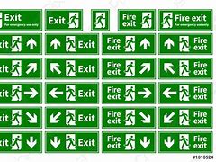 Image result for Green Number Fire Exit Sign