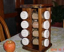 Image result for Upcycle Wooden Spinning Spice Rack