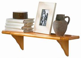 Image result for Solid Wood Wall Shelf with Brackets