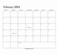 Image result for February Calendar with Out 14