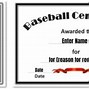 Image result for Baseball Awards Certificates