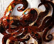 Image result for Metal Sculpture Wall Art Octopus