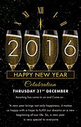 Image result for New Year Clock Invitation