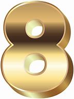 Image result for Transparent Gold Number 8