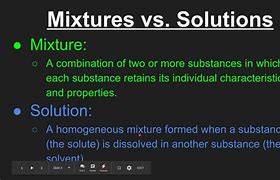 Image result for Difference Between Mixture and Solution