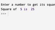 Image result for How to Calculate Square of a Number in Python