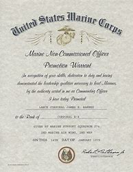 Image result for Marine Corps Sergeant Promotion Warrant