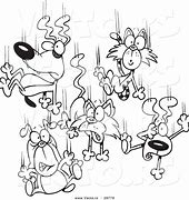 Image result for Cat and Dog Cartoon Black and White