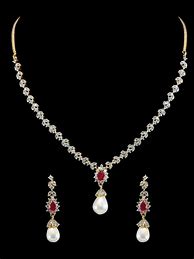 Image result for American Diamond Necklace Set