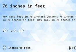Image result for 76 Inches to Feet