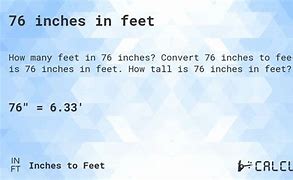 Image result for 76 Inch to Feet