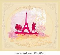Image result for Vintage Print of Couple in Paris