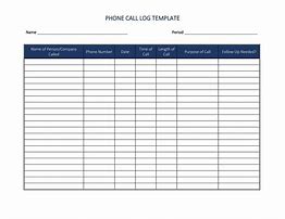 Image result for Free Printable Call Log Sheet