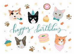 Image result for Happy Birthday Cat Art