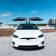 Image result for Tesla Model X White with Red Logo
