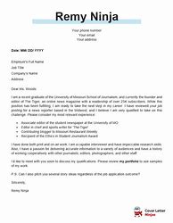 Image result for Journalism Cover Letter Examples