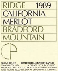Image result for Ridge Merlot Bradford Mountain
