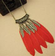 Image result for Black Metal Feather Necklace