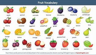 Image result for Les Fruits En Anglais