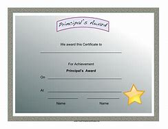 Image result for Principal Award Certificate