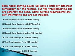 Image result for HP Printer Error Codes List