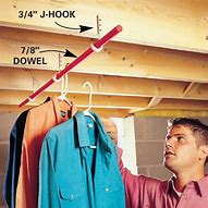 Image result for Hanging Clothes Rod From Ceiling