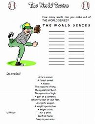 Image result for World Series Word Search