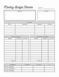 Image result for Personal Monthly Budget Worksheet