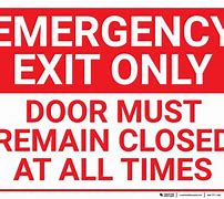 Image result for Emergency Exit Only Door Sign