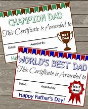 Image result for Father's Day Certificate Template