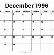 Image result for December 1996 Calendar