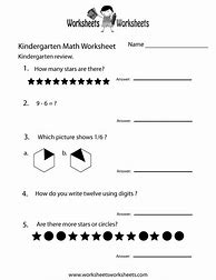 Image result for Kindergarten Math Review Worksheets