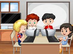 Image result for Student with Computer Cartoon