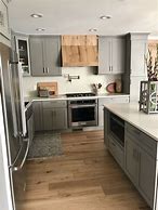 Image result for Grey Shaker Kitchen Cabinets
