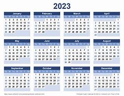 Image result for 2023 Annual Calendar Printable Free