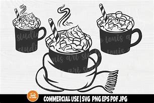Image result for Hot Chocolate with Marshmallows Outline SVG