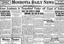 Image result for Lusitania Newspaper Article