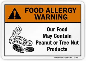Image result for Peanut Allergy Sign