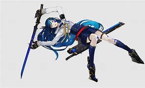 Image result for Anime Girl Blue Hair with Sword