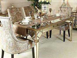 Image result for Mirror Dining Table Set