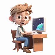 Image result for Child at Computer Cartoon